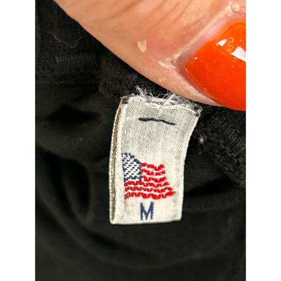 Indie Peace Women’s M Black Handmade Long Sleeve Boho Hoodie Top Rare - Picture 7 of 7